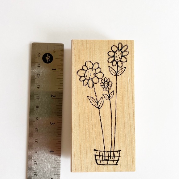 Great Impressions Flower Wood Rubber Stamp - Picture 3 of 6